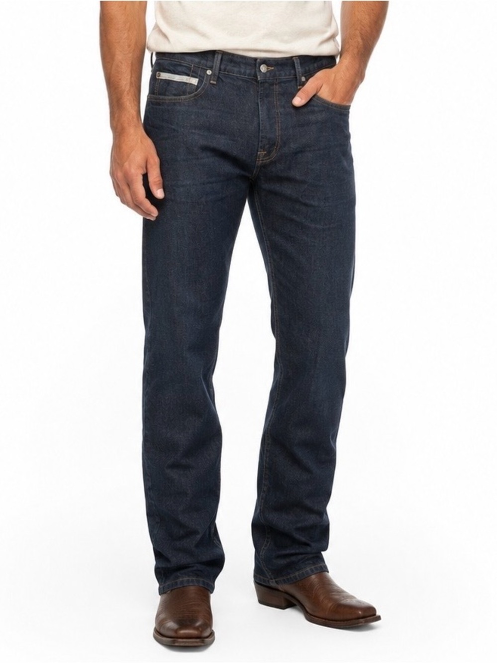 7 For All Mankind The Straight Men’s Jeans Size 38 Dark Wash Selvedge-Style